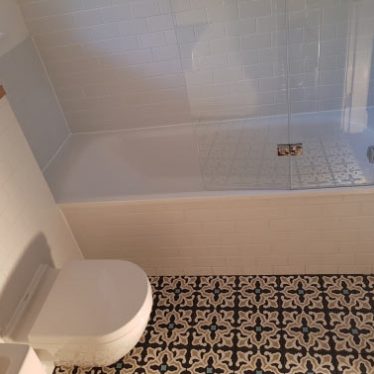 tiling bathroom